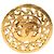 Gold Chanel CC Medaillon runde Brosche vergoldet Golden