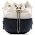 Chanel Gabrielle Bucket Bag Small Bicolor aus gestepptem Kalbsleder schwarz