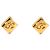Orecchini a clip a forma di rombo placcati oro Gold Chanel CC D'oro