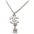 Collana con pendente Cube in ottone e strass Chanel CC Argento  - vista 3