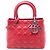 Borsa Lady Dior in agnello cannage rosso, misura Medium