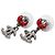 Orecchini a lobo Chanel Lady Bug CC in ottone ed smalto rosso