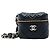 Schwarze Chanel CC gesteppte Lammhaut Cube Wristlet Vanity Case