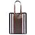 Tote verticale a righe in E-Canvas con monogramma TB Burberry marrone