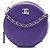Purple Chanel CC Goatskin Round Ski Clutch with Chain Crossbody Bag