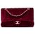 Borsa a tracolla Chanel Medium Classic Velvet Double Flap rossa Rosso