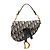 Borsa Saddle Dior Mini Oblique in tela blu