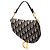 Borsa Saddle Dior Mini Oblique in tela blu - vista 2