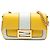 Borsa a tracolla Fendi Mini Bicolor Nappa Apolo Chain Baguette gialla Giallo
