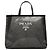 Tote Prada Large in rete con paillettes e logo nero
