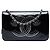 Wallet On Chain Borsa a tracolla Chanel CC in vernice nera con strass Nero