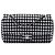 Borsa a tracolla Chanel Medium Classic Ribbon and Tweed Logo Double Flap nera Nero