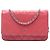 Wallet On Chain Portafoglio con catena e borsa a tracolla Chanel CC in agnello rosa con cuciture wild