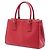 Bolsa Satchel Prada Galleria Double Zip em Saffiano Médio Vermelho - vista 2