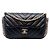 Borsa a tracolla Chanel Mini Rectangular Chevron Lambskin Chain Around Flap nera Nero