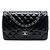 Borsa a tracolla Chanel Jumbo Classic Patent Double Flap nera Nero