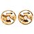Orecchini a clip Chanel CC placcati in oro con fiocco pinwheel e perle finte D'oro
