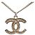 Chanel CC Silberne Halskette mit Strassanhänger, versilbert - Ansicht 2