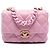 Bolsa transversal Chanel Mini Candy em pele de cordeiro acolchoada rosa com corrente