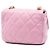 Bolsa transversal Chanel Mini Candy em pele de cordeiro acolchoada rosa com corrente - vista 2
