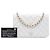 Wallet On Chain Borsa a tracolla con catena Chanel CC in pelle di vitello chevron crinkled bianca Bianco - vista 7