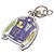 Portachiavi e charm Illustre in pelle stampata e ottone viola Louis Vuitton LV Varsity Jacket Porpora