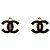 Chanel CC Clip-On-Ohrringe aus schwarzem Emaille und vergoldet