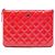 Clutch Chanel Small Red Quilted Patent O Case Rosso