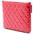 Clutch Chanel Small Red Quilted Patent O Case Rosso - vista 2