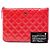 Clutch Chanel Small Red Quilted Patent O Case Rosso - vista 7