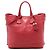 Borsa shopper Prada Vitello Daino rossa con zip laterale Rosso