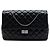 Borsa a tracolla Chanel Reissue 2.55 Chain Flap in agnello trapuntato iridescente nero