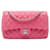 Borsa a tracolla Chanel Medium Classic Jersey Double Flap Rosa