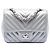 Borsa a tracolla Chanel Mini Square Classic Chevron Caviar argento
