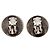 Orecchini a clip Chanel CC Target Round in ottone argentato Argento - vista 2