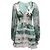 Autre Marque Grünes und cremefarbenes PatBO Mini-Kleid mit Blumenprint Größe US 0