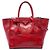 Borsa satchel in pelle di vitello lucida rossa Prada Rosso
