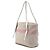Borsa Tote Shopper Prada in tela beige con logo e strisce - vista 2