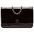 Wallet On Chain Borsa a tracolla Chanel CC Embossed Patent Camellia marrone con catena