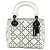 Borsa Lady Dior Mini Ultra Matte in pelle di vitello Cannage Studded bianca