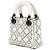 Borsa Lady Dior Mini Ultra Matte in pelle di vitello Cannage Studded bianca - vista 2
