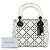 Borsa Lady Dior Mini Ultra Matte in pelle di vitello Cannage Studded bianca - vista 8