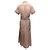 Braunes Sacai Kurzarm-Plissee-Kleid Designer Größe 2 - Ansicht 3