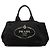 Borsa Tote e Borsa a tracolla Prada Large Canvas Canapa Logo nera Nero