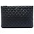 Clutch O Case in agnello trapuntato nero Chanel Large Double Stitch