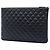 Clutch O Case in agnello trapuntato nero Chanel Large Double Stitch - vista 2