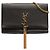Saint Laurent Borsa a tracolla Kate Classic Monogram in pelle di vitello liscia nera, misura Medium Nero