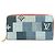 Blauer Louis Vuitton Monogram Denim Patchwork Zippy Long Wallet