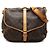 Borsa a tracolla Louis Vuitton Monogram Saumur 35 marrone
