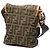 Mini borsa a tracolla Fendi in tela Zucca FF marrone - vista 2